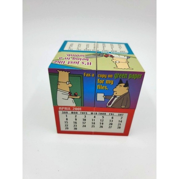 DILBERT Folding Cube Calendar 2001 Puzzle Block Comic Strip 3 X 3 - Picture 2 of 14